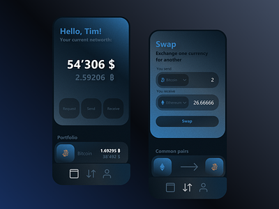 Crypto App app blockchain crypto dashboard design elegant simple ui