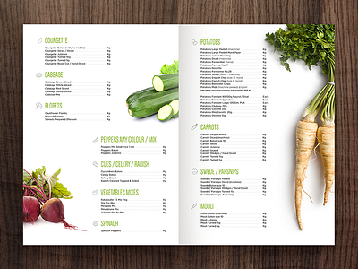 Veggie Menu / Brochure brochure market menu vegetable wholesale