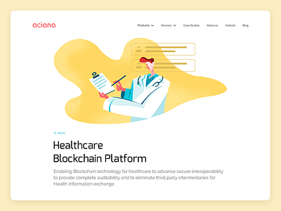 Aciana Product Page blockchain doctor healthcare illustration product responsive ui ux vector webdesign website