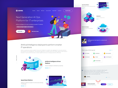 GAVel - Landing page aiops enterprise gradient homepage illustration infrastructure landing page landing page design platform responsive ui ux website