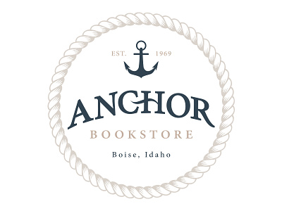 Anchor Bookstore branding business cards logo mark website