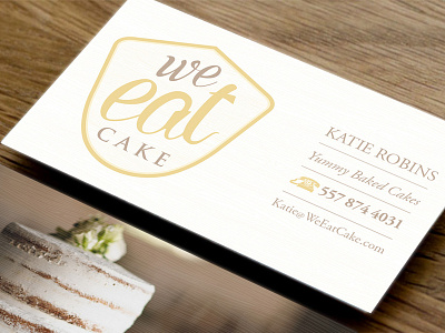 We Eat Cake branding business cards logo mark