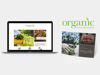 Organic Nourishment branding logo print collateral website