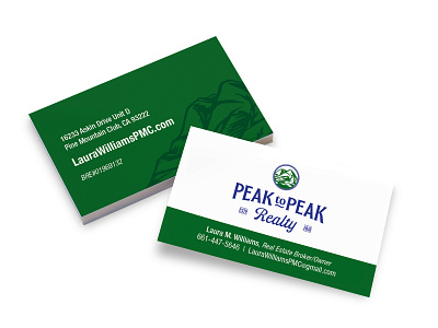 Peak to Peak brand business cards logo website