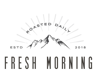 Fresh Morning Brew black and white branding identity logo packaging print social media website