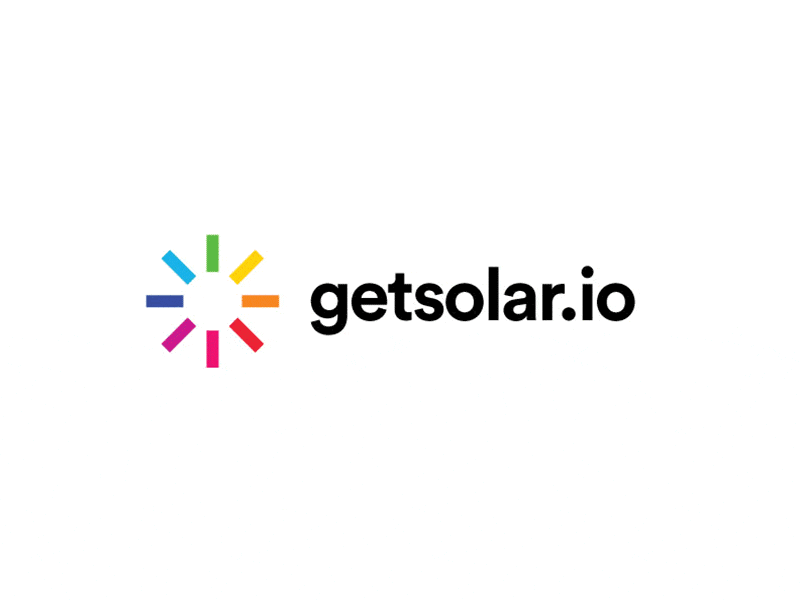 Getsolar Logo battery branding colorful colors electricity gilroy logo multicolor rays sanss-serif solar solar power sun symbol
