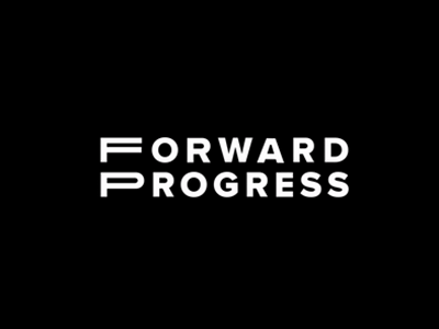 Forward Progress animation elongated forward logotype motion moving progress simple stretch stretched typographic wordmark