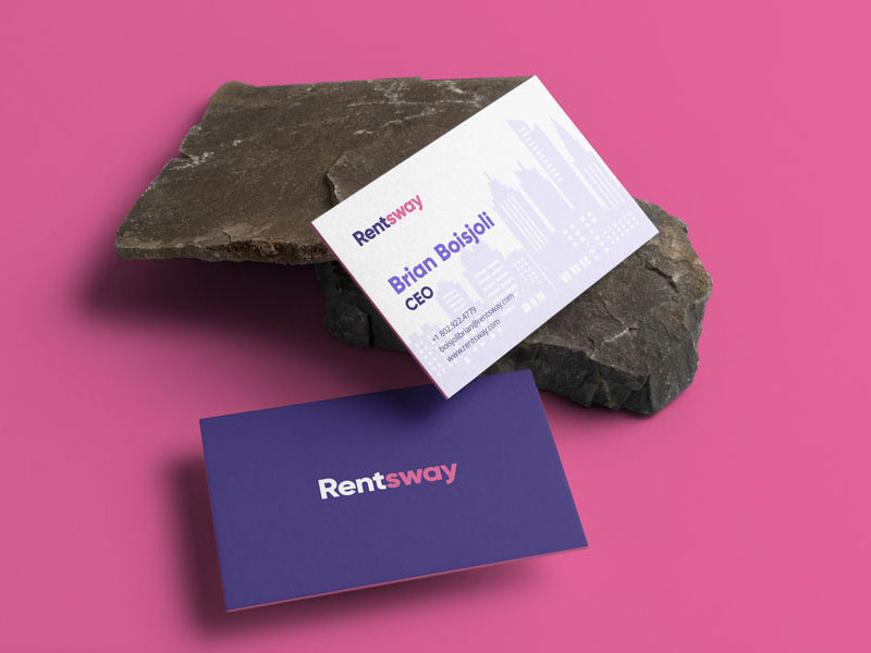 Rentsway new york house home apartment rent gilroy logotype purple pink wordmark identity branding logo