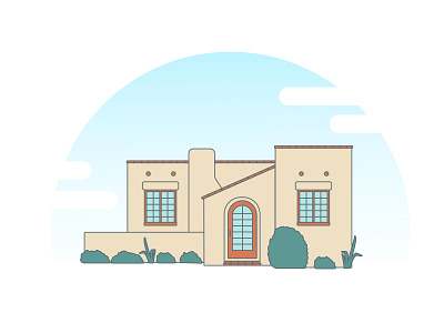 spanish house flat illustration flatdesign house illustration illustration design illustrator illustrator art spanish house tiny home vector