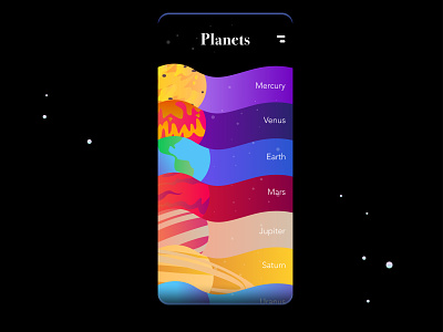Planets app app design clean creative education flat flatdesign gradient illustration illustrator mobile typography ui ui ux ui design uidesign uiux vector