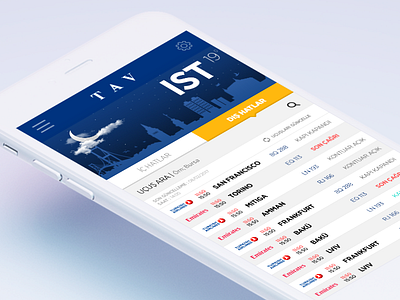 TAV Airport iOS App airport application ios re design tav ui ux