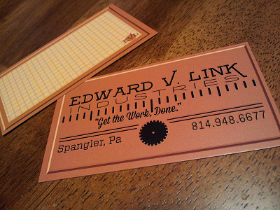 EVL Industries business cards father ruler scale grid