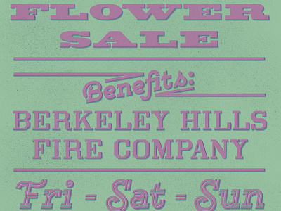 Easter Flower Sale: 2014 fire dept flower sale flowers gist misregistered retromatic wood type