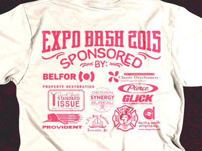 Expo Bash 2015 Shirts fire department progress sponsors