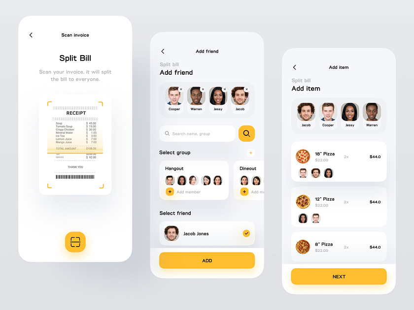 Split Bill App by Mufidul on Dribbble