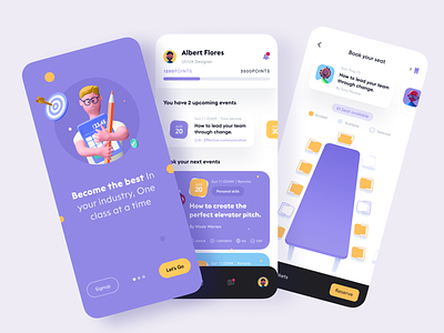 Educational app for Professionals class courses design system e-learning edtech education education app event app learning learning platform minimal mobile app ofspace agency online school reading school app student students study app user experience userinterface