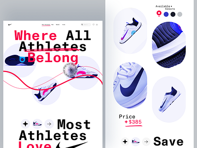 Nike Landing Page | Exploration Project black design designer digitaldesign landingpage marketing minimal nike nikelandingpage page red type typography uidesign userinterface uxdesign web webdesign website white