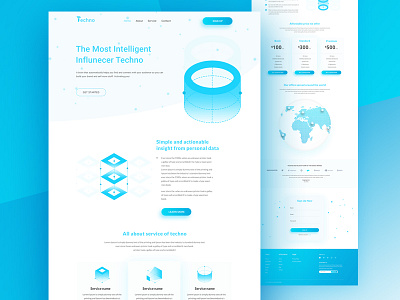 Landing Page For Techno design dribbble graphicdesign landingpage technology technologylandingpage uidesign uxdesign web websitedesign wireframe