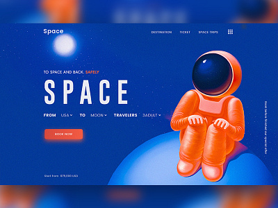 Space Landing Page astronaut cosmo cosmos galaxy nasa redesign space web webdesign