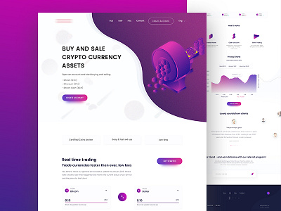 Crypto Currency Retail Landing Page bitcoin color colour cryptocurrency ico landingpage litecoin minimal mining table uidesign uxdesign web webdesign