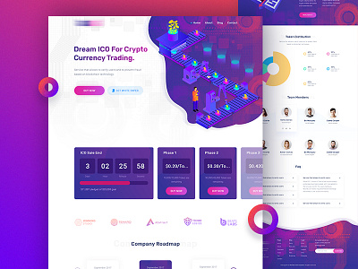 ICO Landing bitcoin crypto cryptocurrency ethereum landingpage minimal mining uxdesign webdesign