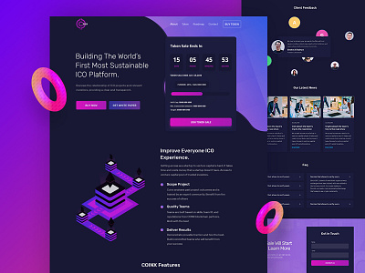 ICO Landing II bitcoin cryptocurrency ethereum landingpage minimal mining product token uidesign uxdesign webdesign