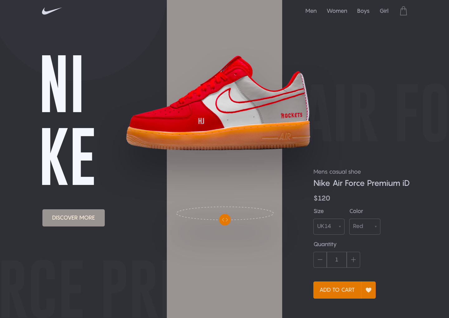 Product Page For Nike by Mufidul on Dribbble