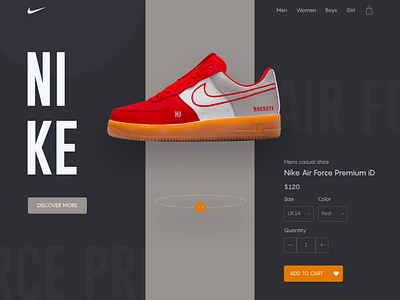Product Page For Nike by Mufidul on Dribbble