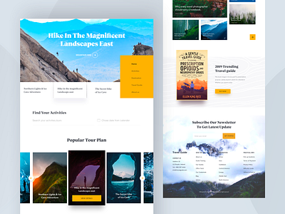 Travel Website - Homepage 2019 trend article color design header hiwow homepage landingpage minimal news product table travel typography uidesign uxdesign webdesign websitedesign