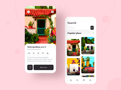 Apartment Rental App activity app clean design colorful app design freelance designer map minimal mobile app modern app design navigation product designs realestate travel typography ui designer dribbble uidesign user experience userinterface uxdesign