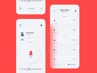 Walkie Talkie App- skeumorph app designer colorful design hiwow minimal mobile app modern app design product product designs skeumorphic sound trend 2020 trending design trending ui typography uidesign user experience userinterface uxdesign voice