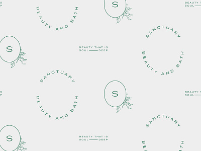 Bespoke brand pattern for Sanctuary Beauty and Bath brand design brand development branding drawing handdrawn illustration logo logo suite logos pattern pattern design protea submark