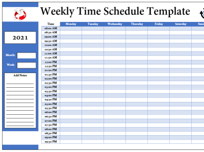 Weekly Time Schedule Template Printable design editable templates free templates printable templates template templates