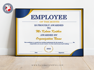 Best Employee of the Month Certificate Template certificate design editable templates free templates graphic design printable templates template templates