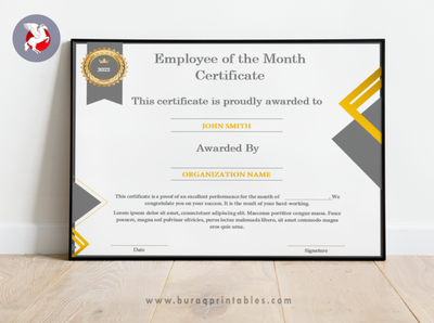Employee of the Month Certificate Template Word by PrintableTemplates ...
