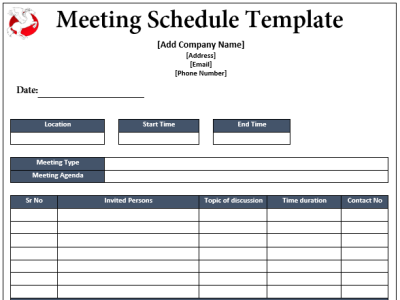 Free Meeting Schedule Templates in MS Word daily meeting schedule design editable templates free templates graphic design meeting planner meeting schedule template printable templates template templates weekly meeting schedule template