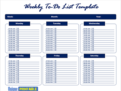 Easy To Use Weekly To Do List Template Word design development tool editable templates free templates graphic design printable template printable templates schedule template template templates work schedule template