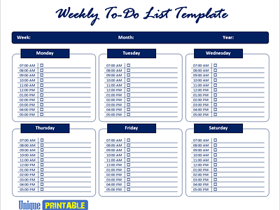 Easy To Use Weekly To Do List Template Word