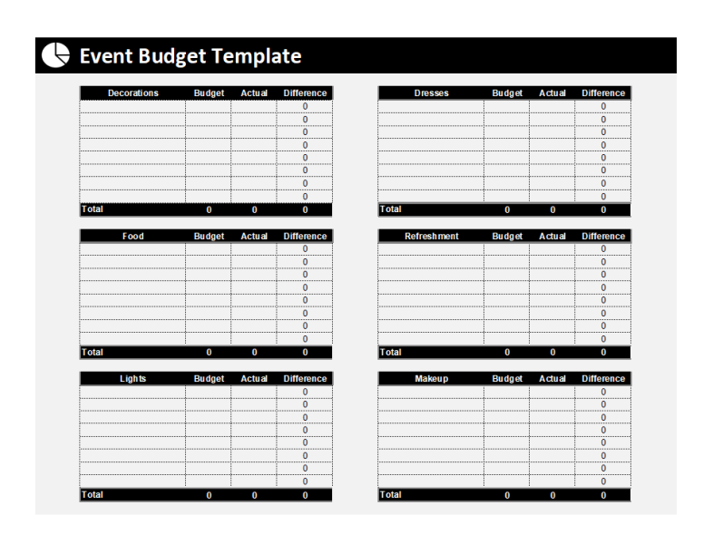 excel event budget template