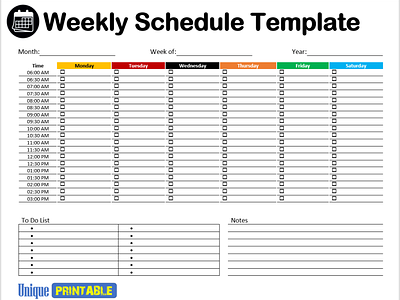 Weekly Schedule Template Word