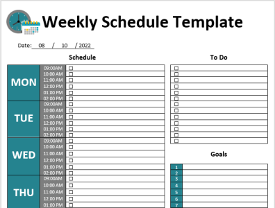 Weekly Schedule Template Online Free Download