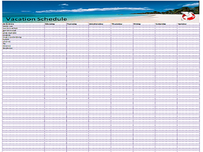 Christmas Vacation Schedule Template Free