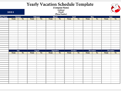 Vacation Schedule Template for Employees design editable templates free templates graphic design printable printable templates template templates vacation planner vacation schedule vacation template