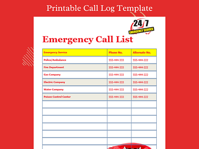 Free Emergency Contact List Template Word call list call log contact list design editable templates free free templates graphic design printable printable templates template templates