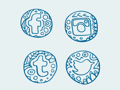 Hand Drawn Social Icons facebook hand drawn handdrawn icon instagram social social icon tumblr twitter