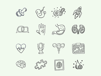 Medical Icons clinical hand drawn health healthcare icons illustration line medical medicine minimal