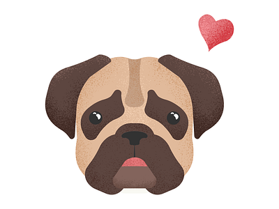 Happy #Valentines Day from this cute pug! ❤️ animal art birthday bulldog cartoon character cute dog love mops pet portrait print pug pugs puppy purebred valentine valentine card valentine day