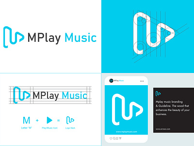 Mplay Music Brand logo design