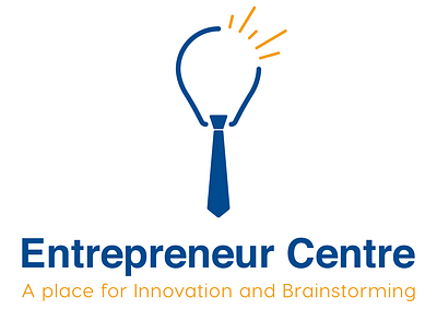 Entrepreneur centre blue branding caravate centre design designer entrepreneur graphic design graphics design grqphics designer illustration innovation lamp logo logo design typography vector