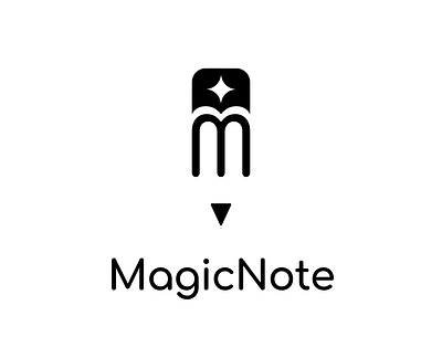 Magic note art branding concept creative creativity design graphic design graphics graphics designer illustration logo logo design logo designer magic note pencil typography vector